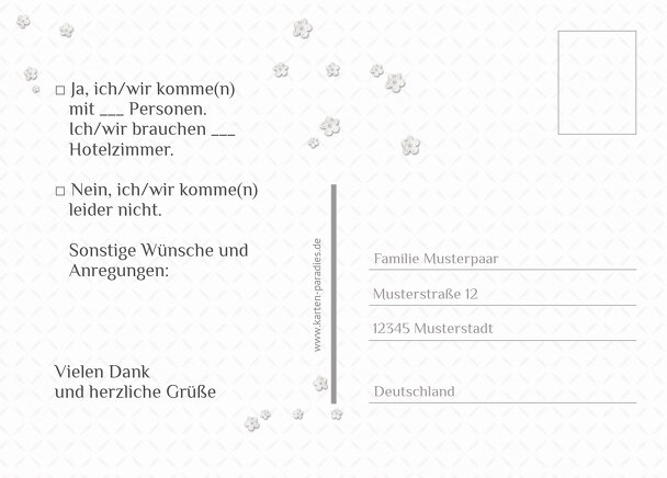 Ansicht 3 - Hochzeit Antwortkarte romantic flower