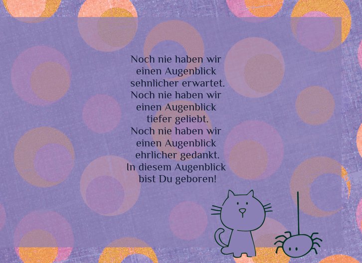 Ansicht 5 - Geburtskarte Katze