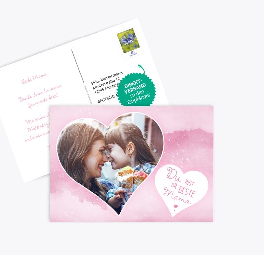 Muttertagskarte Herzen Weiß 148x105mm