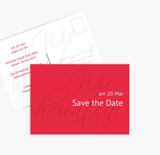 Hochzeit Save-the-Date Liebesbrief Rot 148x105mm
