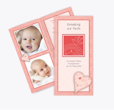 Taufkarte Bubblehearts