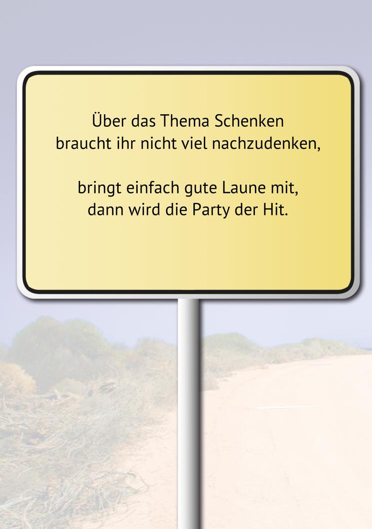 Karte zum Geburtstag Straßenschild 50 selbst gestalten!