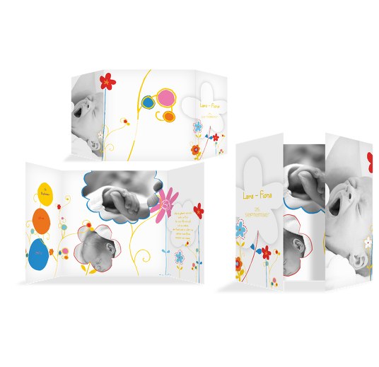 Geburtskarte Zauberblumen KräftigHellGelb 145x145mm