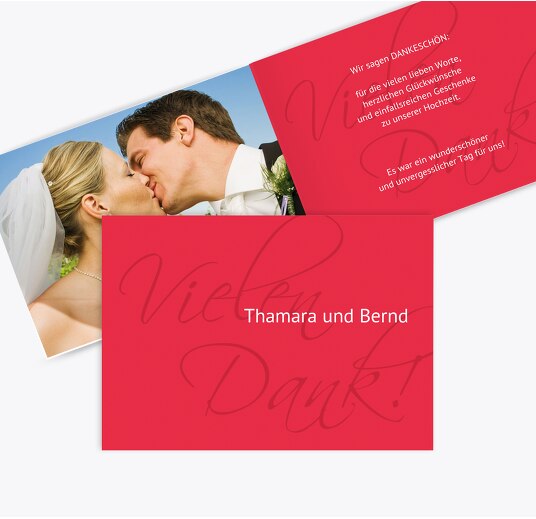 Hochzeit Dankeskarte Liebesbrief Rot 148x105mm