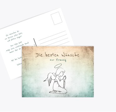 Glückwunschkarte zur Firmung grunge Engel