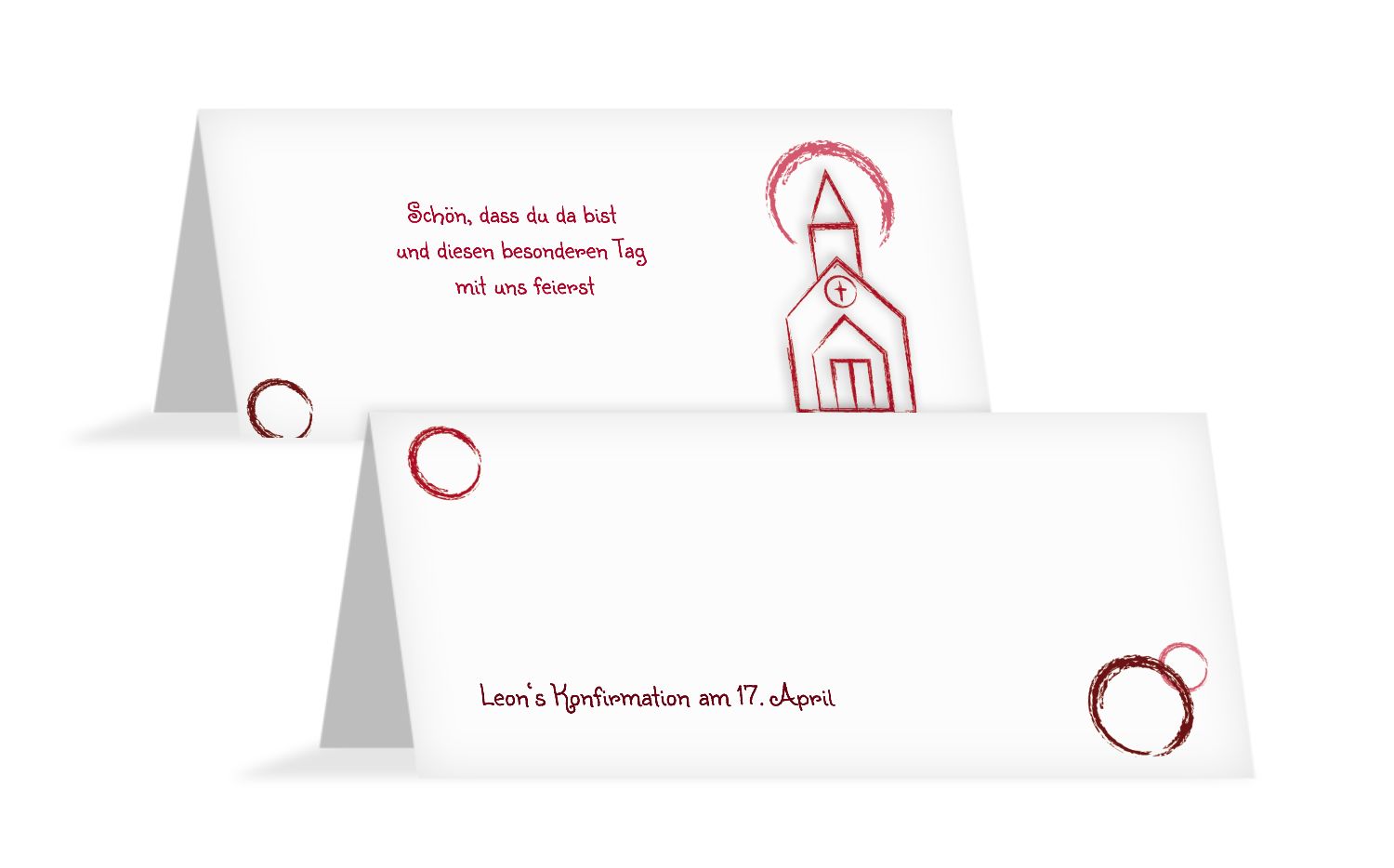 Tischkarte zur Konfirmation Kirche selbst gestalten!