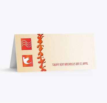 Tischkarte Taufkerze