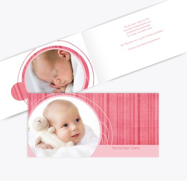 Taufe Dankeskarte Wollknäuel