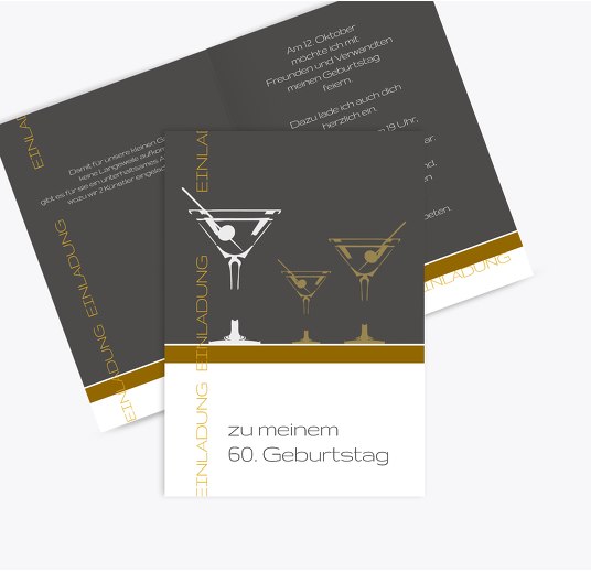 Einladungskarten Martini Braungold 105x148mm