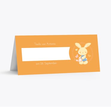 Taufe Tischkarte Hase
