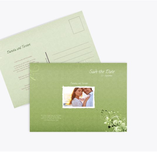 Save-the-Date Liebeswunder MattGrün 148x105mm