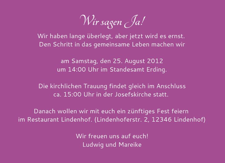 Ansicht 7 - Hochzeit Einladung Eheglück