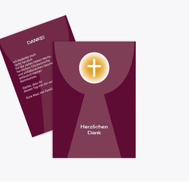 Kommunion Danke Kelch mit Hostie