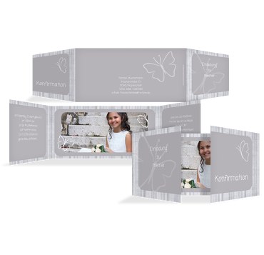 Konfirmation Einladung Butterfly 2