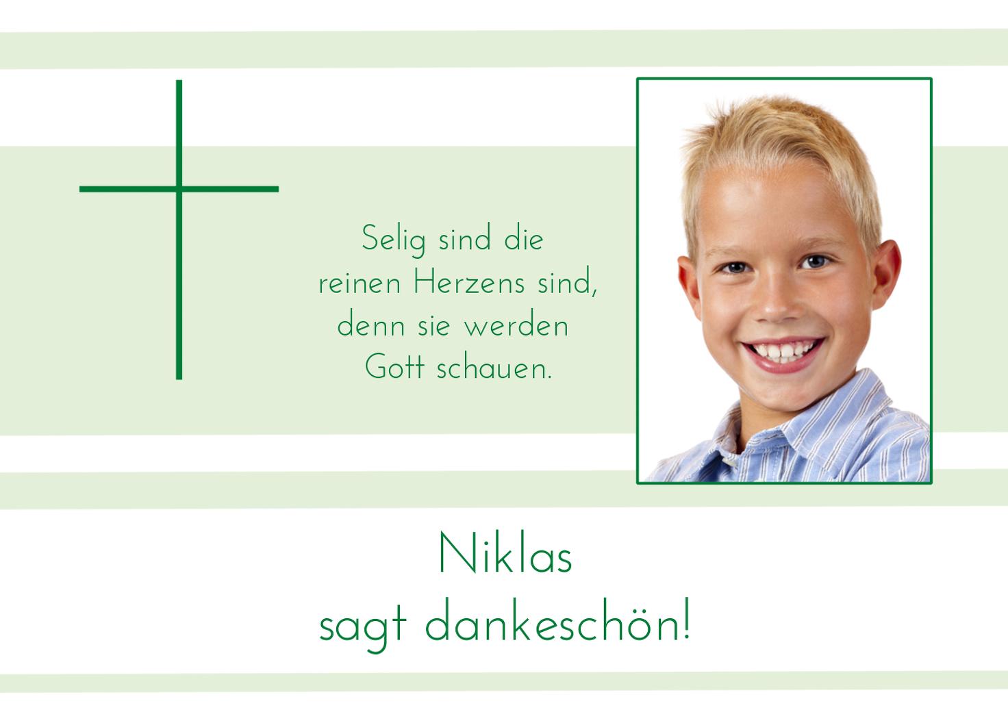 Kommunion Dankeskarte Kreuz selbst gestalten!