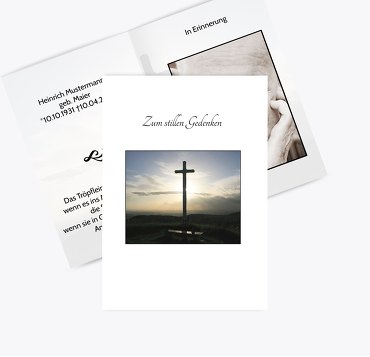 Sterbebildkarte Kreuz