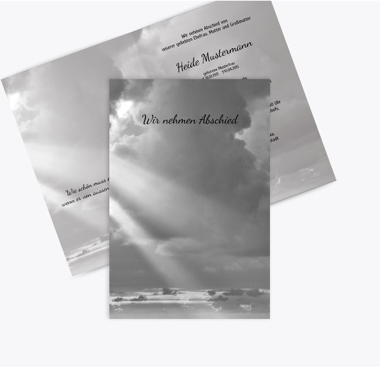 Trauerkarte Himmel Schwarz 114x170mm