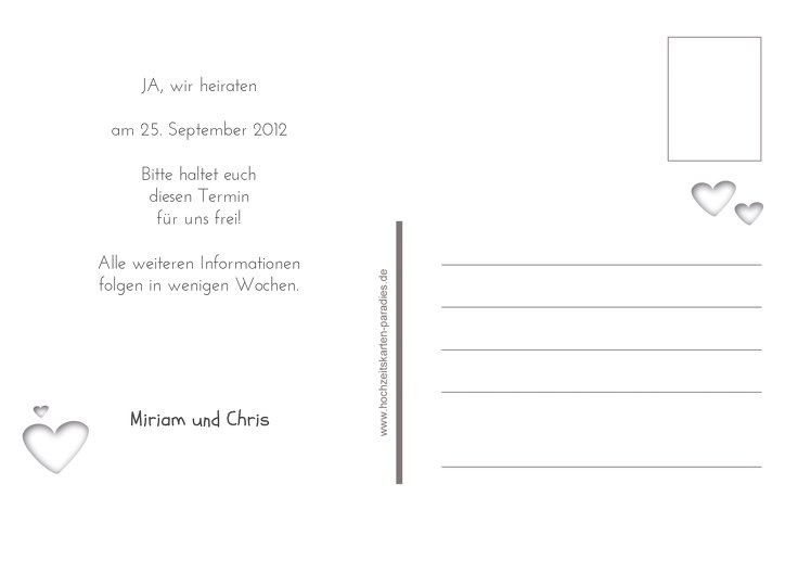 Ansicht 3 - Save-the-Date Herzform