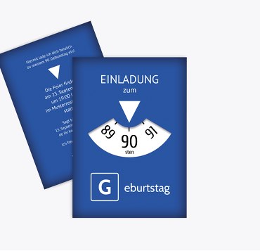 Einladungskarte Parkuhr 90
