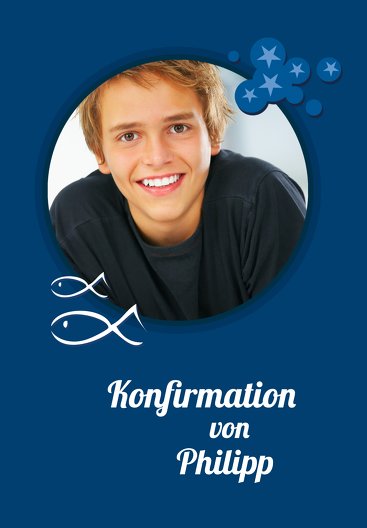 Ansicht 3 - Konfirmation Einladung Star