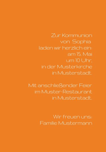 Ansicht 5 - Kommunionskarte Pigeon