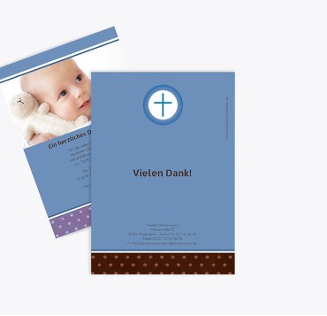 Tauf Dankeskarte Kreuzhostie