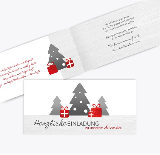 Weihnachtseinladungen Gestalten Hochwertig Vielseitig