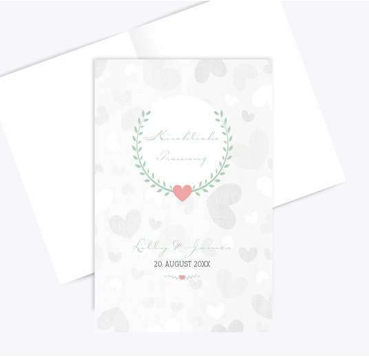 Kirchenheft Umschlag Zarte Ranke hellgrünblau 148x210mm