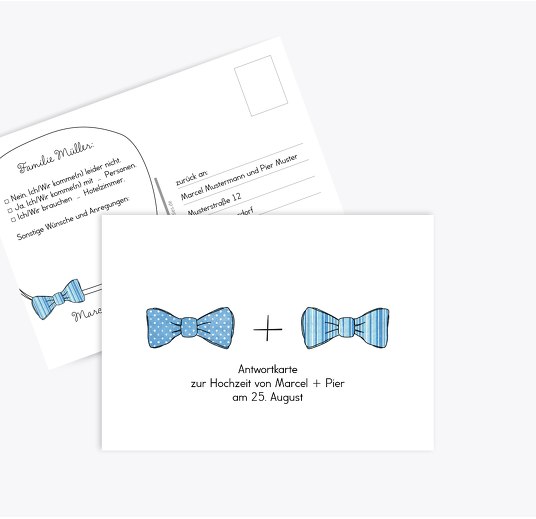 Antwortkarte Fliegen HellBlau 148x105mm