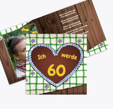 Einladung Lebkuchenherz 60 Foto