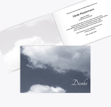 Dankeskarte Wolken quer