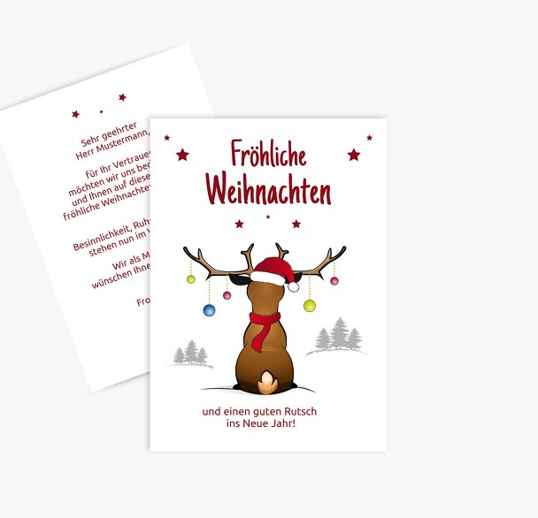 Weihnachtsgrußkarte Rudolph