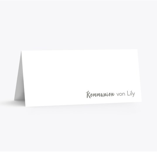 Kommunion Tischkarte Kranz Retrogrün 100x44mm