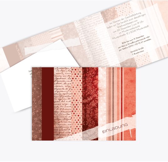 Einladung Geschenkpapier WeinRot 148x105mm