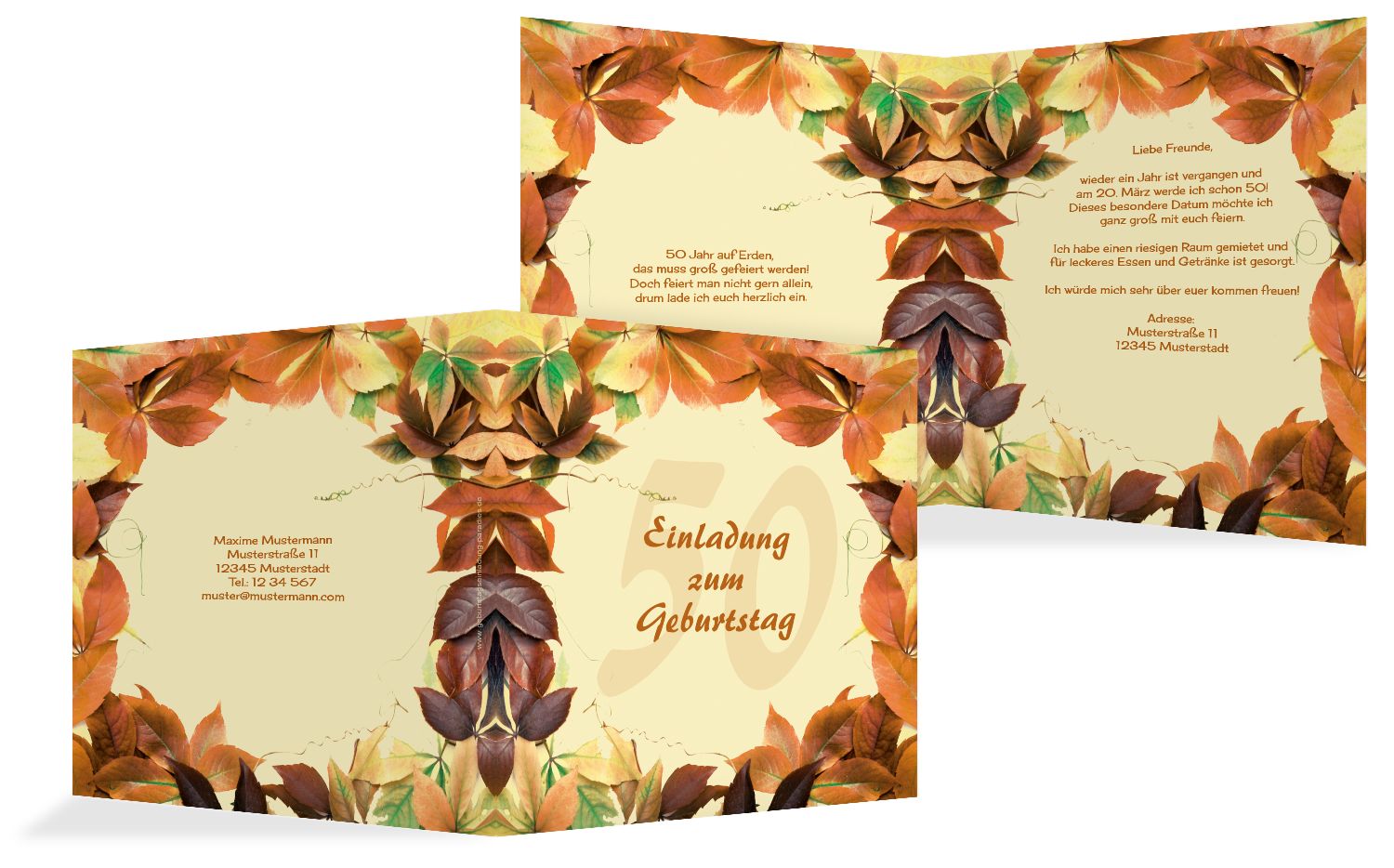 Einladungskarte Blumentraum 50 Selbst Gestalten