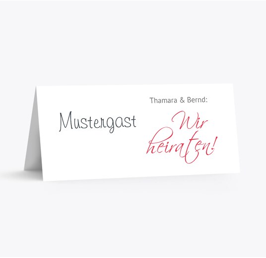 Hochzeit Tischkarte Liebesbrief Rot 100x44mm