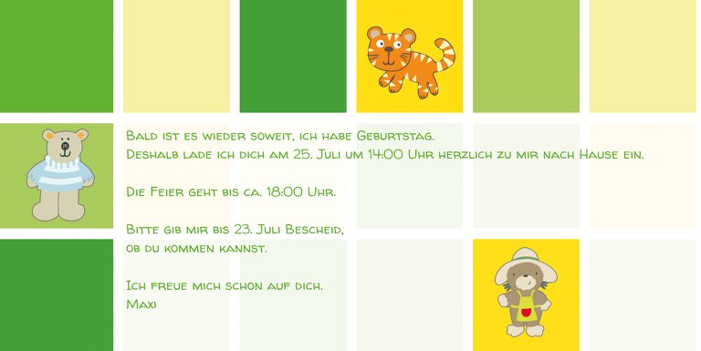 Ansicht 4 - Einladung Tierchen Würfel