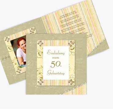 Geburtstagseinladung Nostalgie 50 Foto
