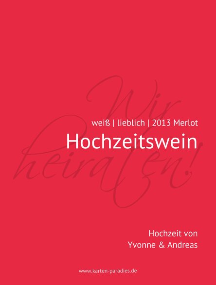 Ansicht 2 - Hochzeit Flaschenetikett Liebesbrief