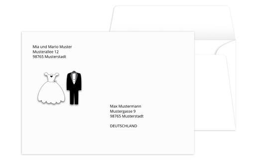 Umschläge dress and suit Weiß 161x114mm