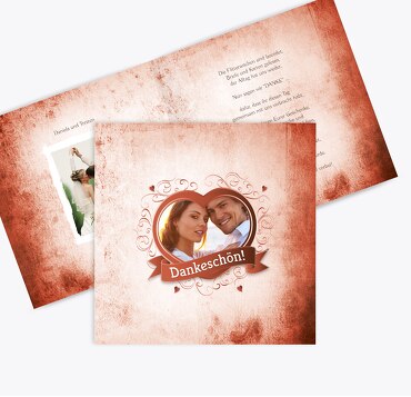 Hochzeit Dankeskarte Herz