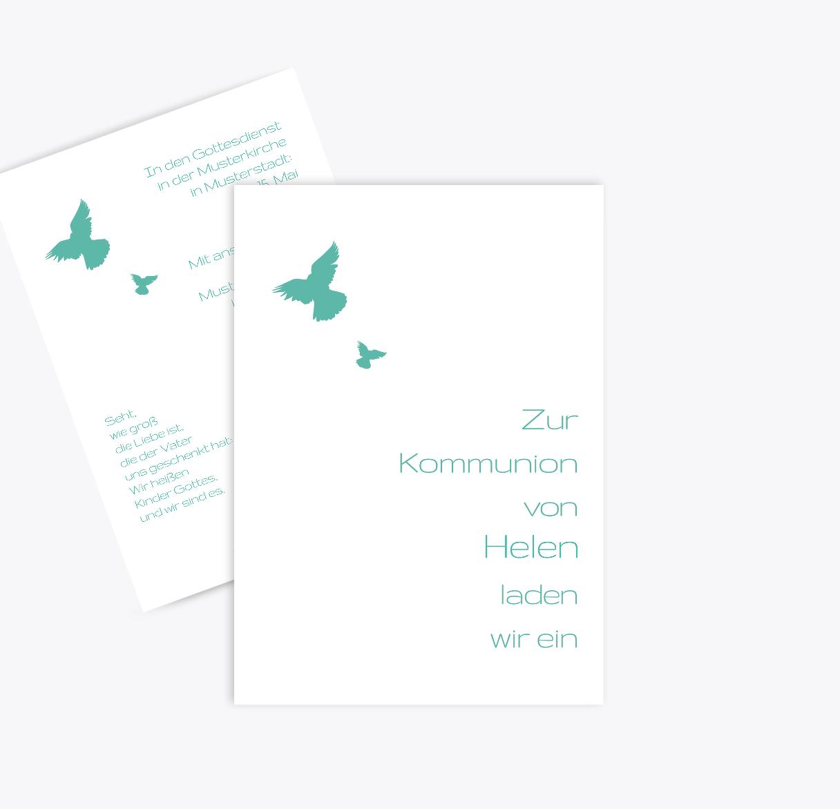 Kommunionskarte Taube Selbst Gestalten