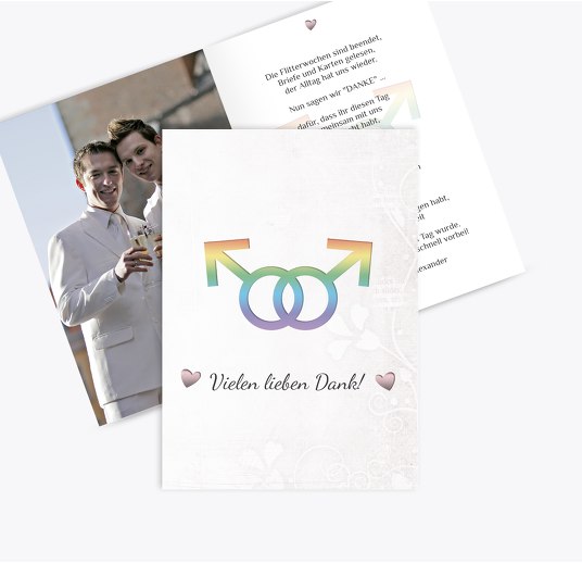 Danke Im Zeichen der Liebe - Männer Weiß 105x148mm