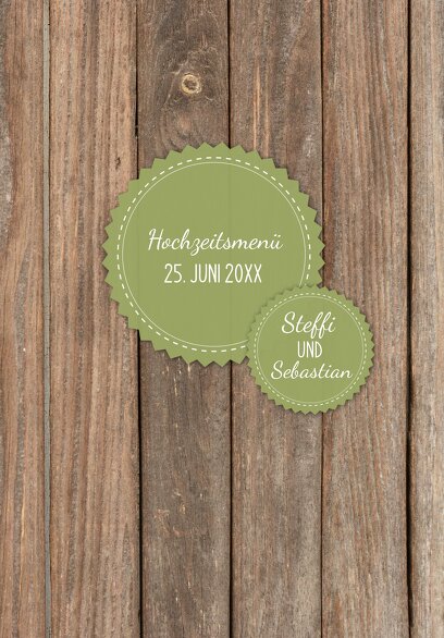 Ansicht 3 - Hochzeit Menükarte Vintage Holz