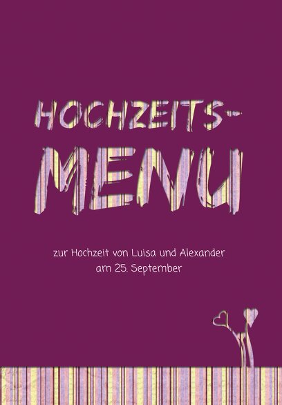 Ansicht 3 - Hochzeit Menükarte Wir heiraten