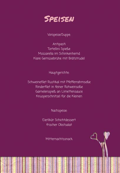 Ansicht 5 - Hochzeit Menükarte Wir heiraten