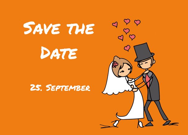 Ansicht 2 - Hochzeit Save-the-Date Comic Brautpaar