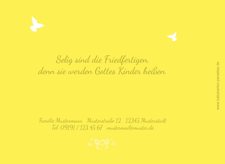 Ansicht 2 - Kommunion Dankeskarte Vogel