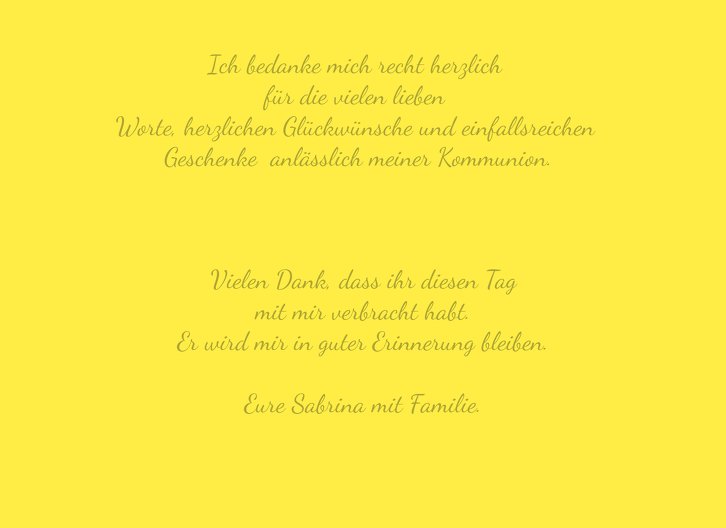 Ansicht 4 - Kommunion Dankeskarte Vogel