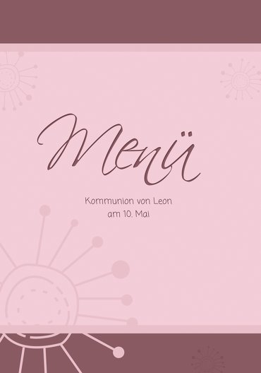 Ansicht 3 - Menükarte Kommunion Blumen